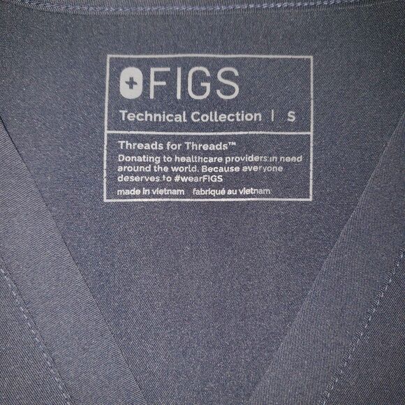 FIGS Technical Collection Scrub Top Womens Small V Neck Pockets Medical Nursing - Picture 5 of 6